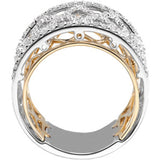 14K White & Yellow 3/4 CTW Natural Diamond Anniversary Band