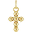 14K Yellow Gold Beaded Cross Pendant