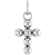 Sterling Silver Beaded Cross Pendant