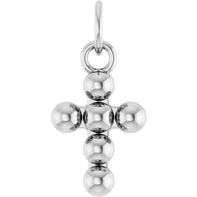 Sterling Silver Beaded Cross Pendant