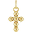 14K Yellow Beaded Cross Pendant