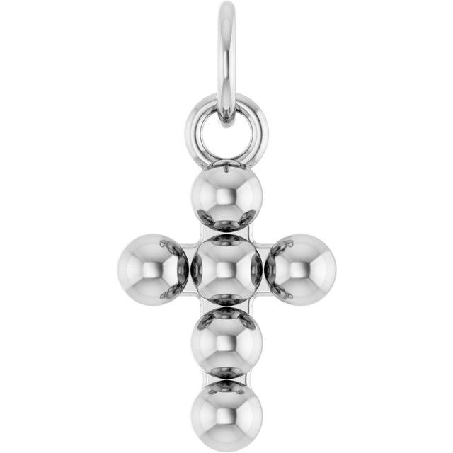 Sterling Silver Beaded Cross Pendant