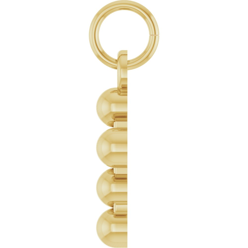 14K Yellow Gold Beaded Cross Pendant