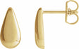 14K Yellow Gold Teardrop Stud Earrings