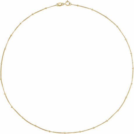 14K Yellow Gold-Filled 1 mm Beaded Curb 24" Chain