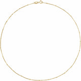 14K Yellow Gold-Filled 1 mm Beaded Curb 16" Chain