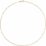 14K Yellow Gold-Filled 1 mm Beaded Curb 20" Chain