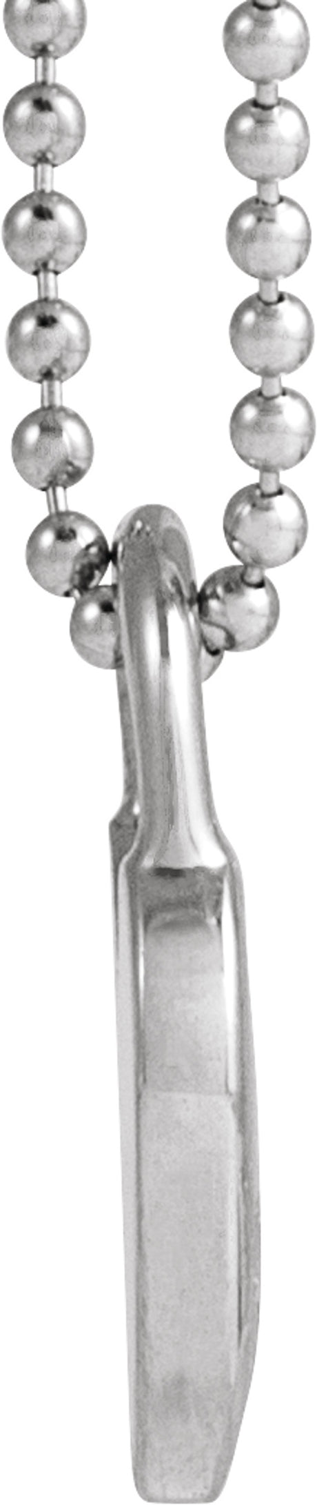 14K White Gold Black Enamel Heart 18" Necklace