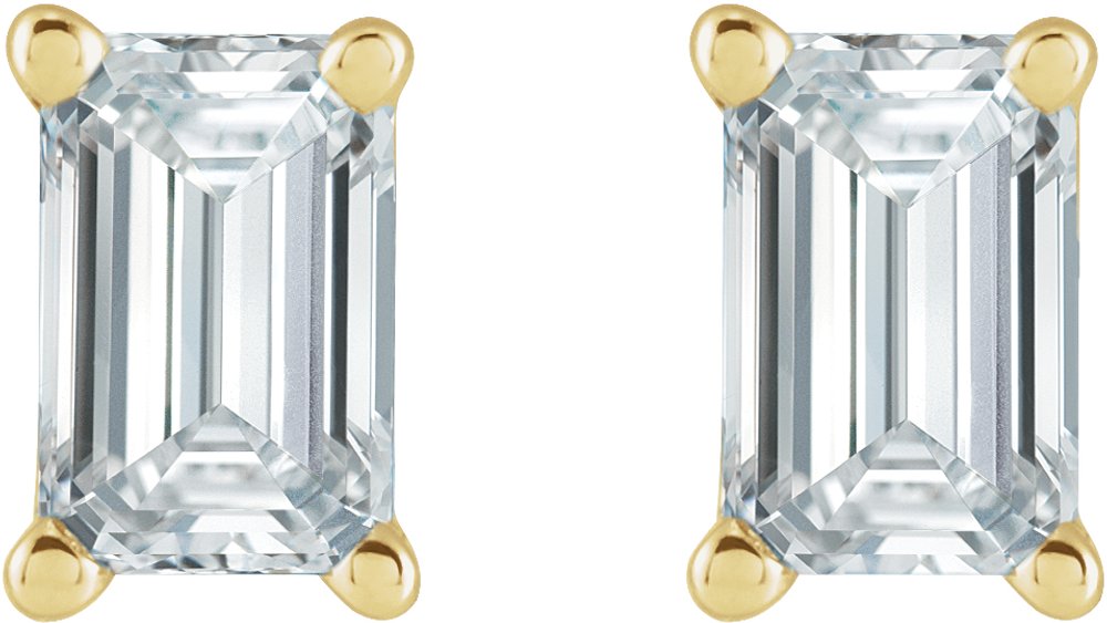 14K Yellow 1 1/2 CTW Lab-Grown Diamond Earrings