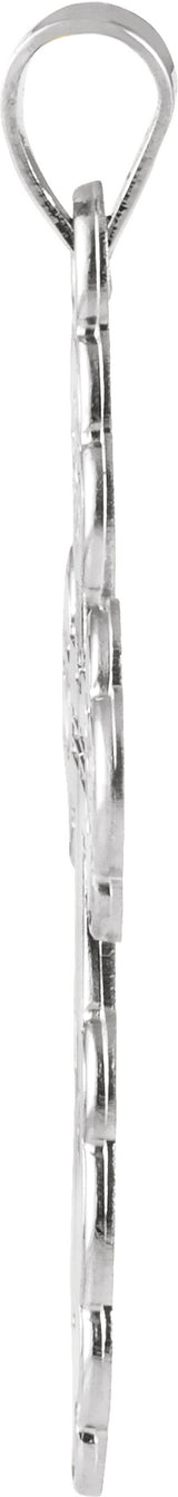 Sterling Silver 26x17 mm Orthodox Cross Pendant 