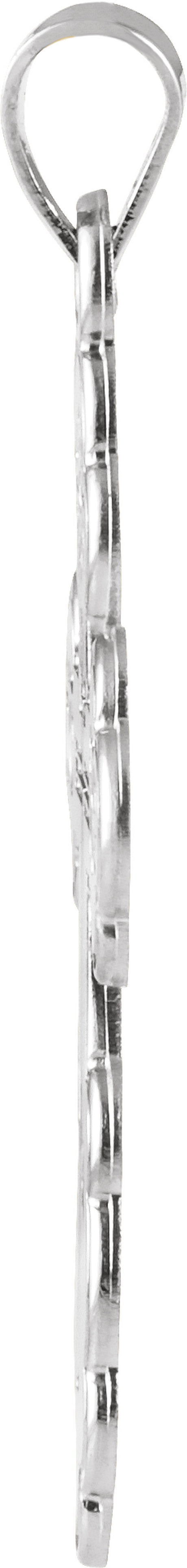 Sterling Silver 26x17 mm Orthodox Cross Pendant 