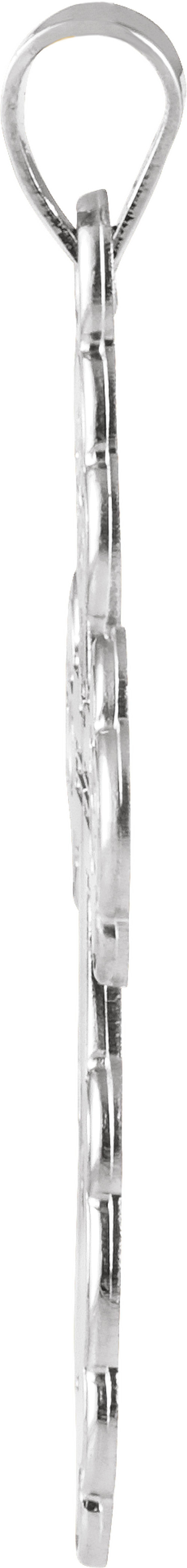 Sterling Silver 26x17 mm Orthodox Cross Pendant 