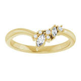 14K Yellow Gold 1/8 CTW Natural Diamond Contour Band