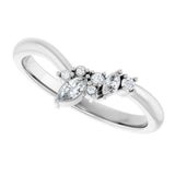 14K White Gold 1/8 CTW Natural Diamond Contour Band