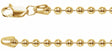 14K Yellow Gold 3 mm Hollow Bead 7" Chain