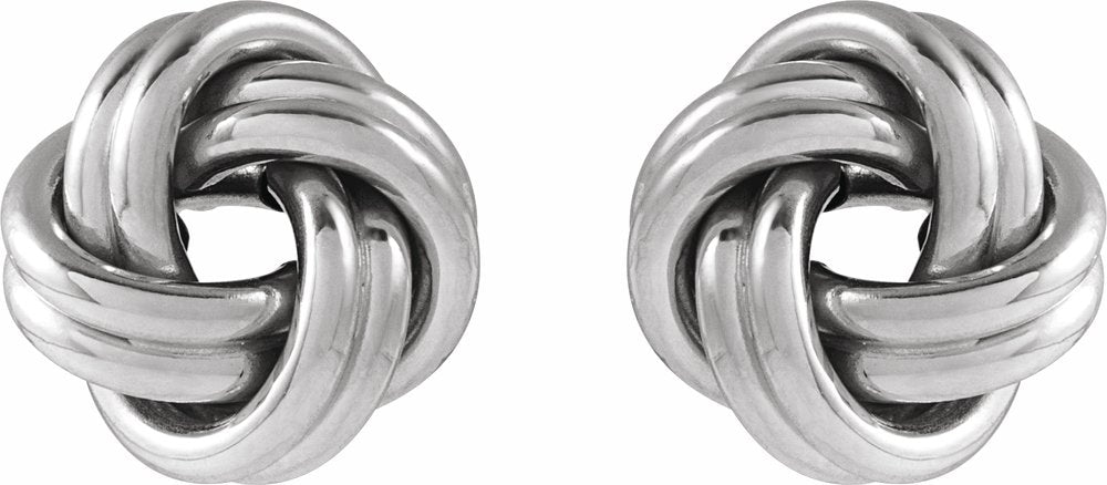 Sterling Silver 10 mm Knot Earrings
