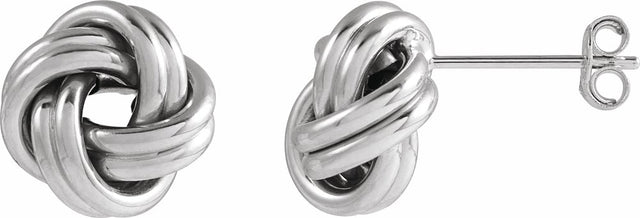 Sterling Silver 10 mm Knot Earrings