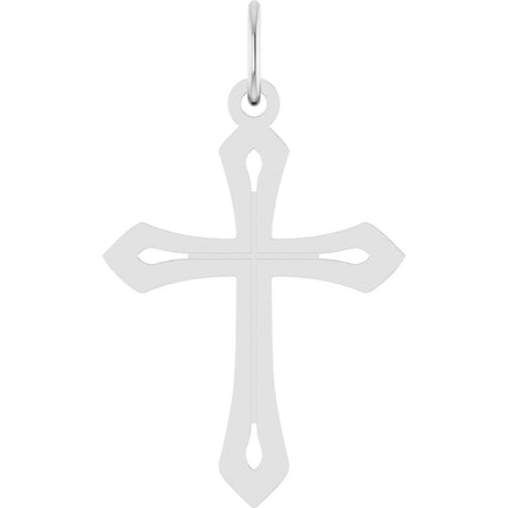 14K White Cross Pendant