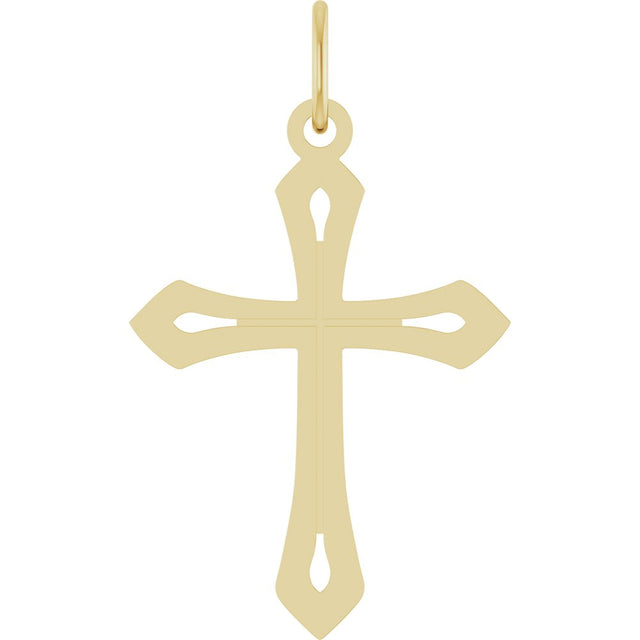 14K Yellow Cross Pendant