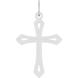 14K White Cross Pendant