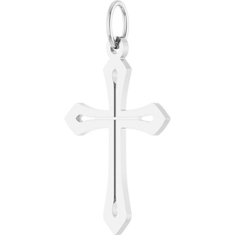 14K White Cross Pendant