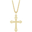 14K Yellow Cross 18" Necklace