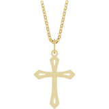 14K Yellow Cross 18" Necklace