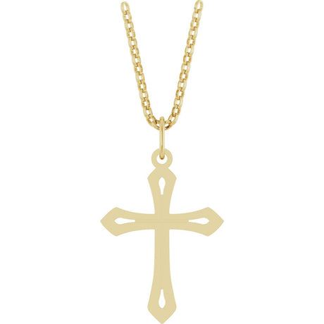 14K Yellow Cross 18" Necklace