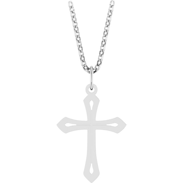 Sterling Silver Cross 18" Necklace