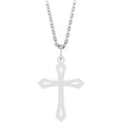 14K White Cross 18" Necklace