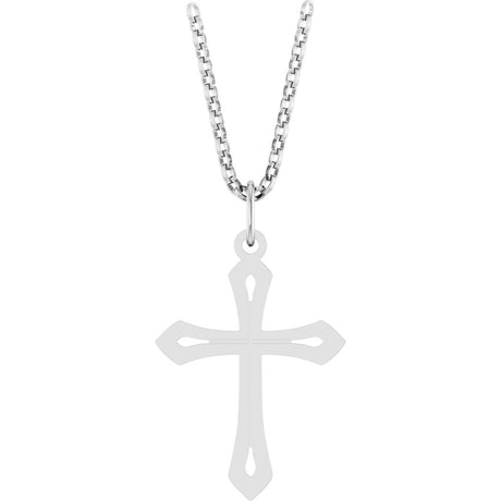 14K White Cross 18" Necklace