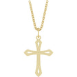 14K Yellow Cross 18" Necklace
