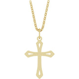 14K Yellow Cross 18" Necklace