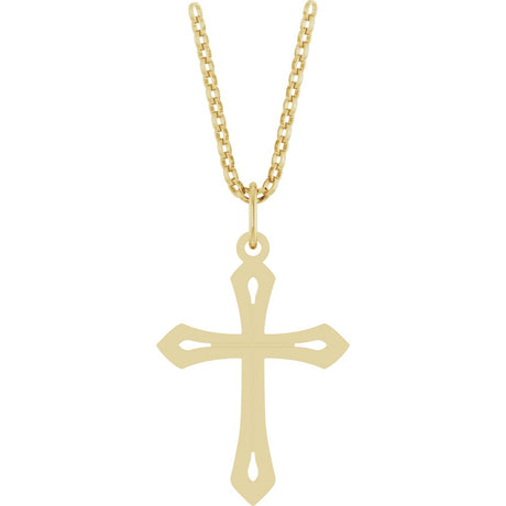 14K Yellow Cross 18" Necklace