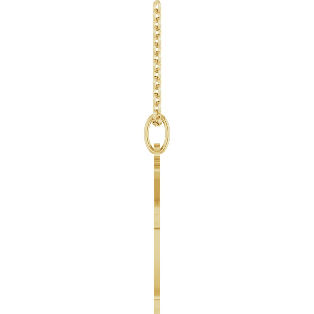 14K Yellow Cross 18" Necklace