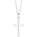 14K White Cross 18" Necklace