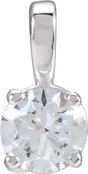 14K White Gold 3/4 CT Lab-Grown Diamond Pendant