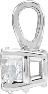 14K White Gold 3/4 CT Lab-Grown Diamond Pendant