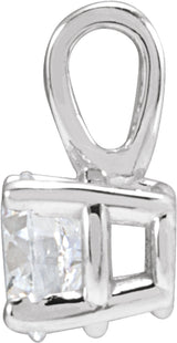 14K White Gold 1/2 CT Lab-Grown Diamond Pendant