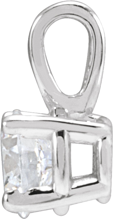 14K White Gold 1/2 CT Lab-Grown Diamond Pendant