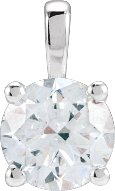 14K White Gold 1 1/2 CT Lab-Grown Diamond Pendant