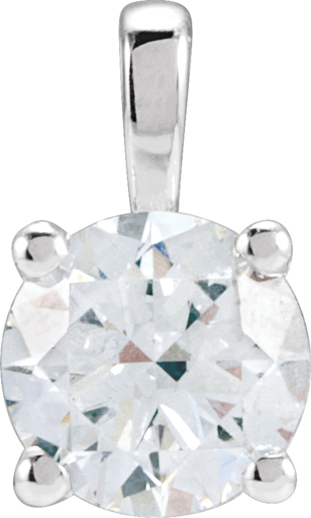 14K White Gold 1 1/2 CT Lab-Grown Diamond Pendant