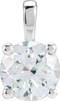 14K White Gold 1 1/2 CT Lab-Grown Diamond Pendant