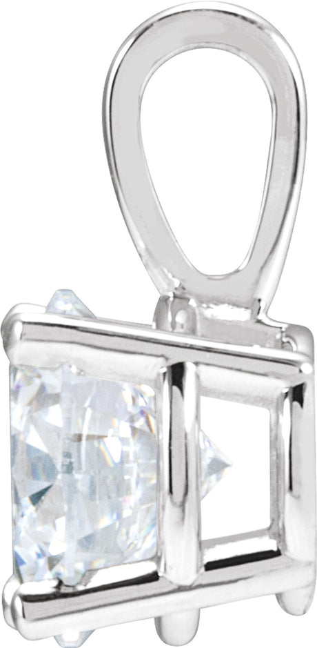 14K White Gold 1 1/2 CT Lab-Grown Diamond Pendant
