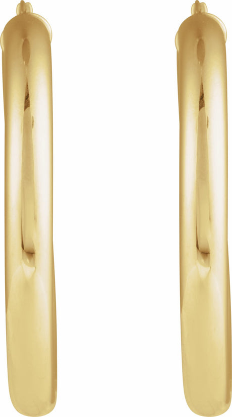 14K Yellow Gold Round Tube 45 mm Hoop Earrings