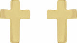 14K Yellow 7x5 mm Cross Earrings