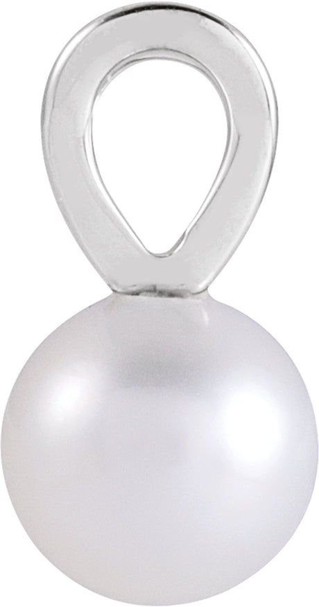 Sterling Silver Cultured White Akoya Pearl Pendant