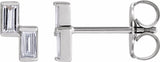 14K White Gold 1/4 CTW Natural Diamond Two-Stone Stud Earrings