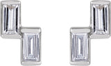 14K White Gold 1/4 CTW Natural Diamond Two-Stone Stud Earrings