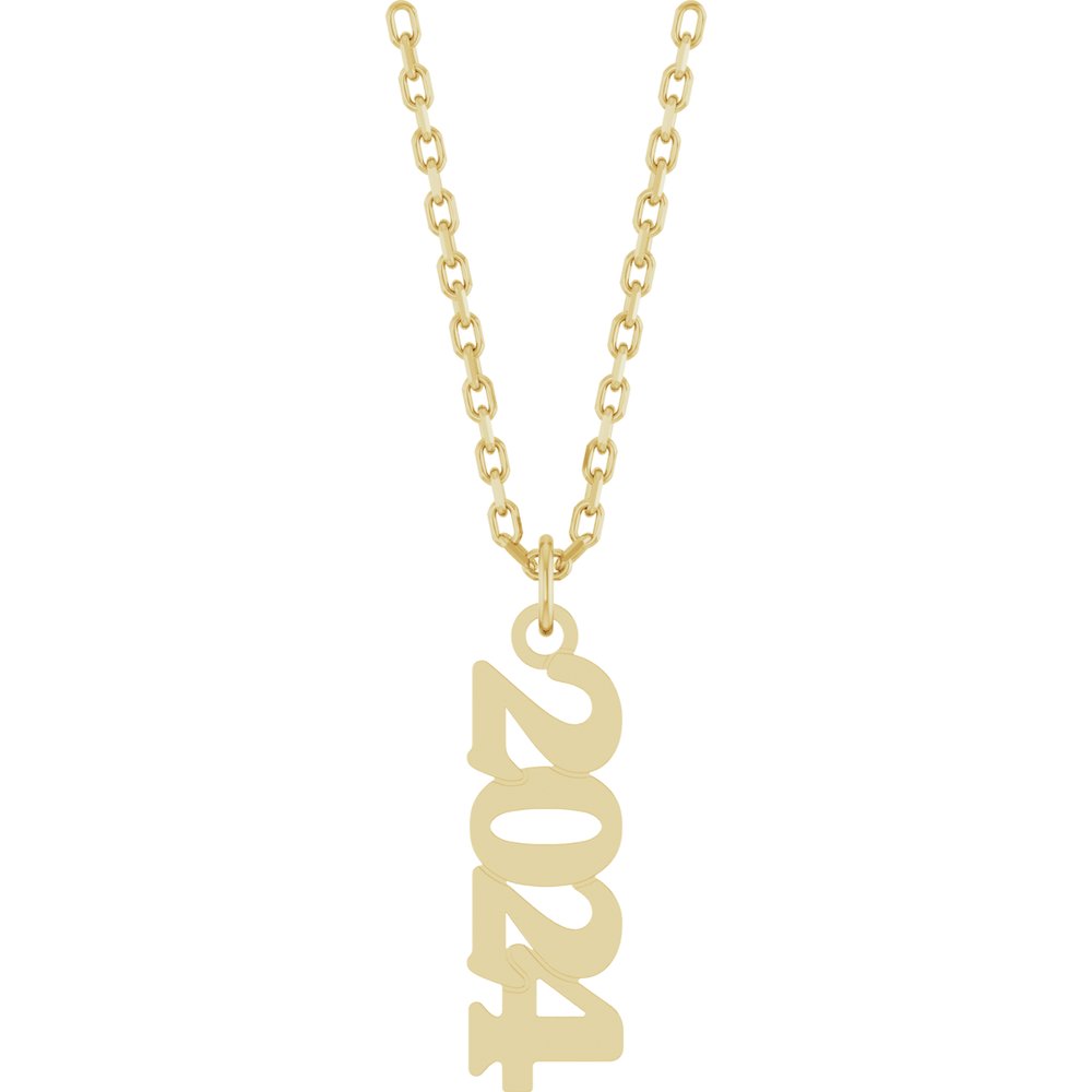 14K Yellow Petite 2024 18" Necklace